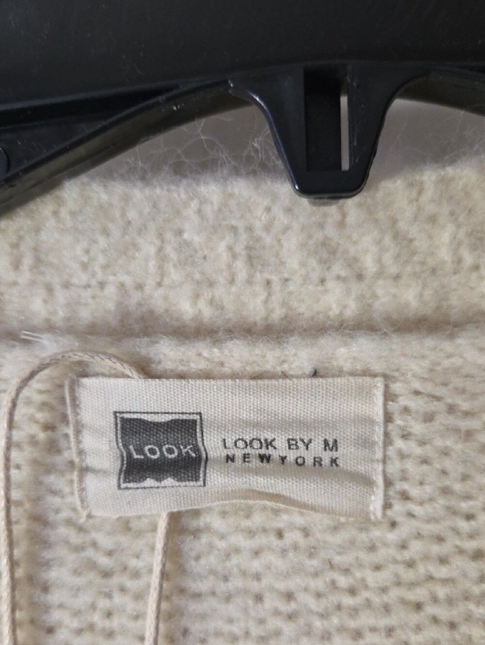 Relaxed Open-Front Cream Knit Cardigan with Pockets - Picture 2 of 4